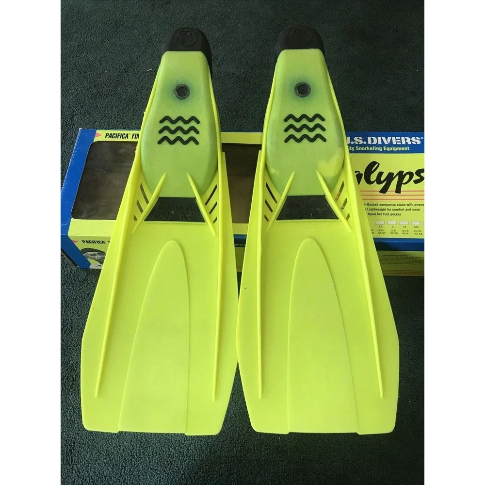 US Divers Pacifica Calypso Fins/Flippers Snorkeling Scuba Sz 11 1/2-13 46-47EUC‎